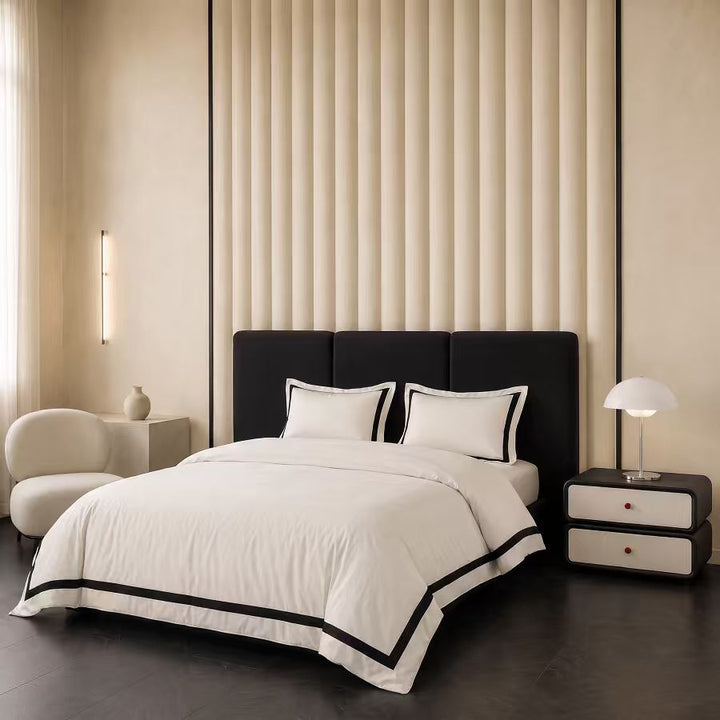 Hotel Luxe Black Contrast Border Duvet Cover Set