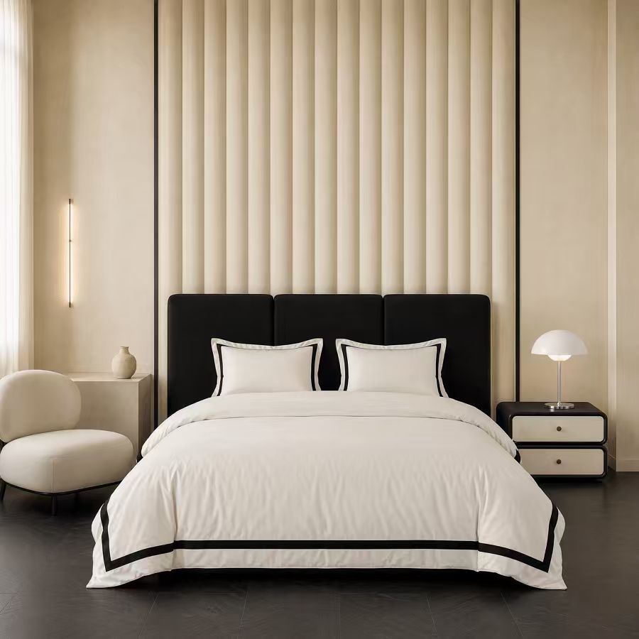 Hotel Luxe Black Contrast Border Duvet Cover Set