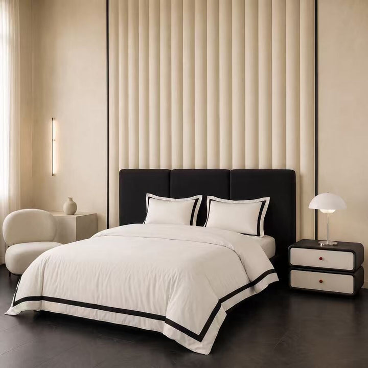Hotel Luxe Black Contrast Border Duvet Cover Set