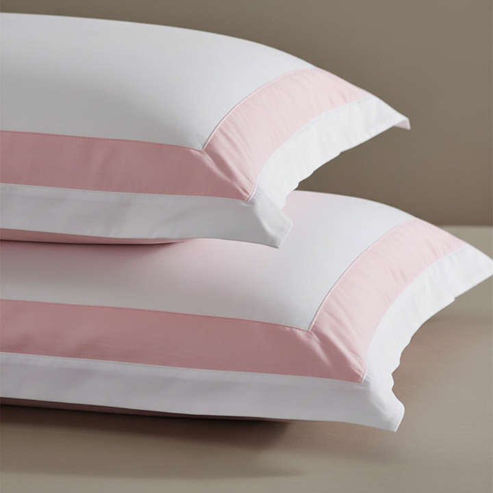 Hotel Luxe Pink Contrast Border Duvet Cover Set