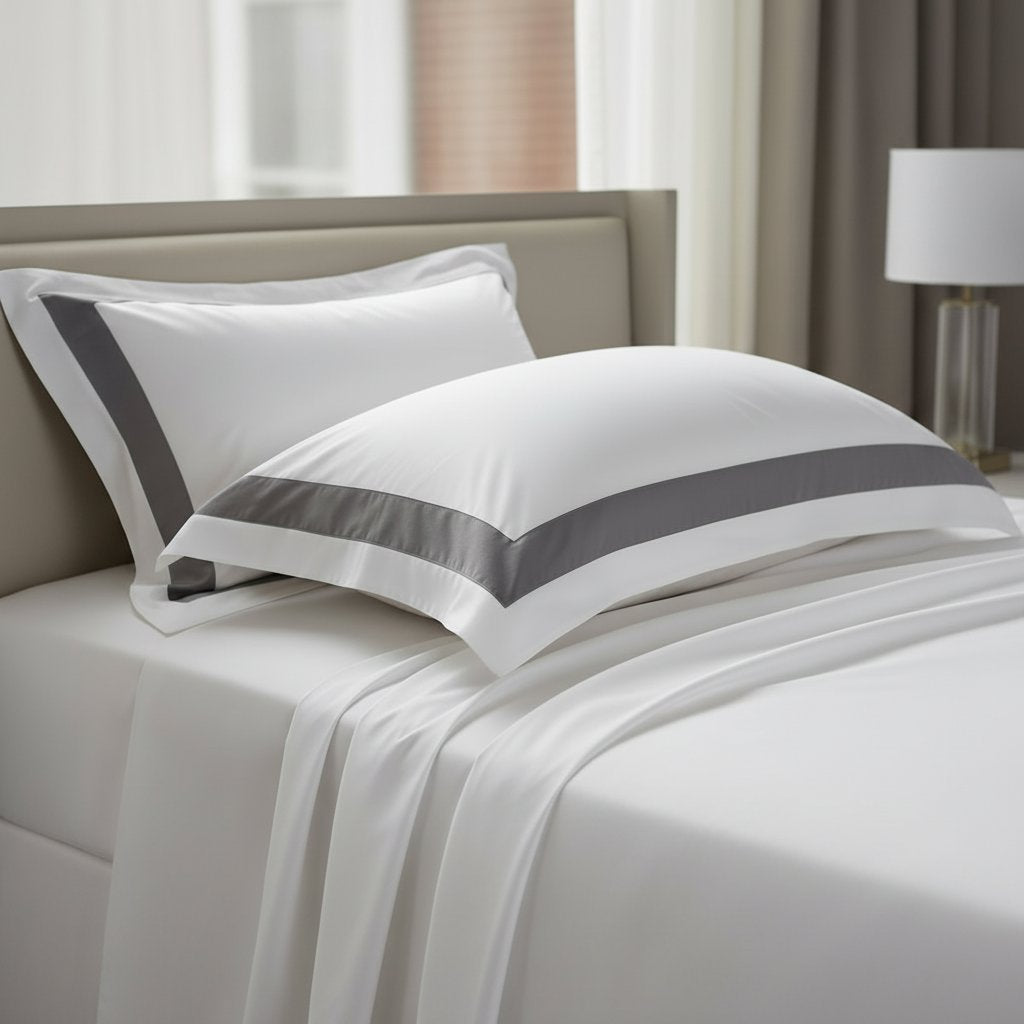 Hotel Luxe Contrast Border Pillowcase (Set of 2)