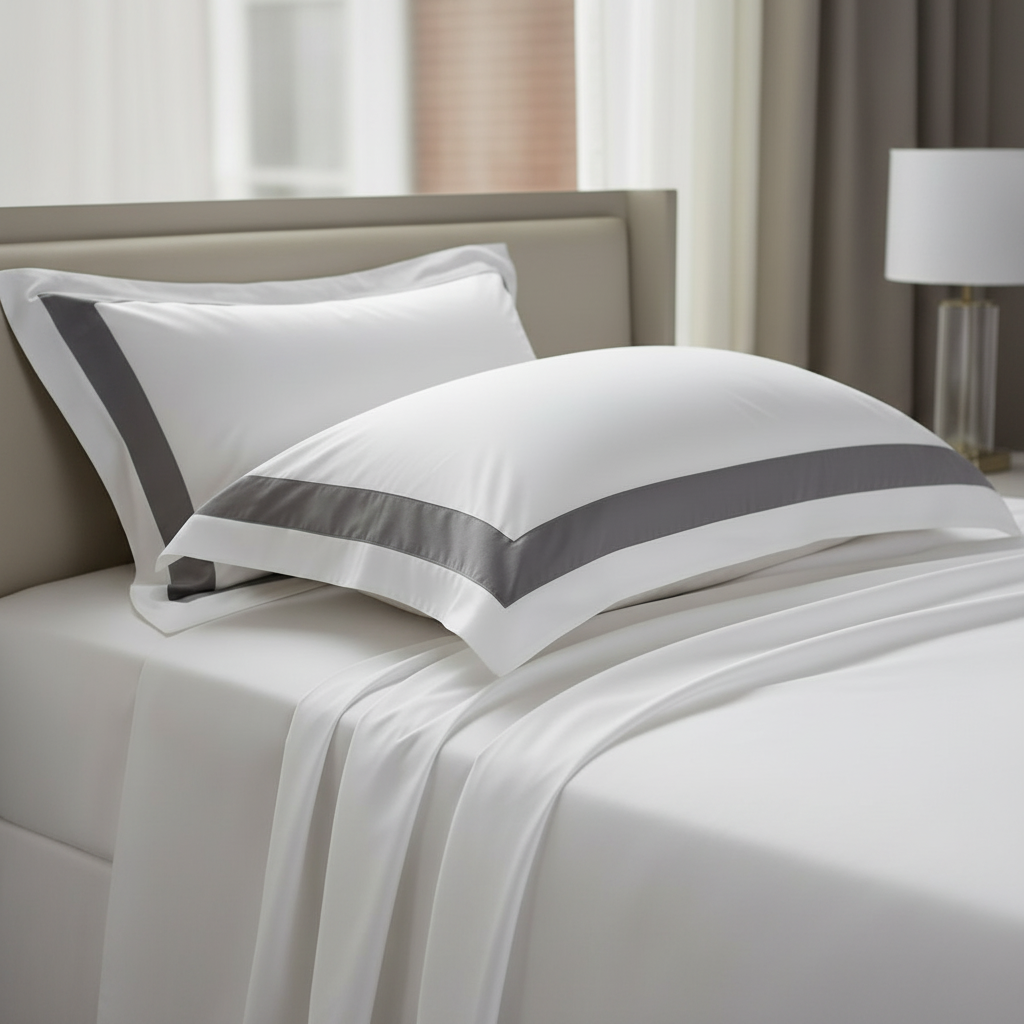 Hotel Luxe Contrast Border Pillowcase (Set of 2)