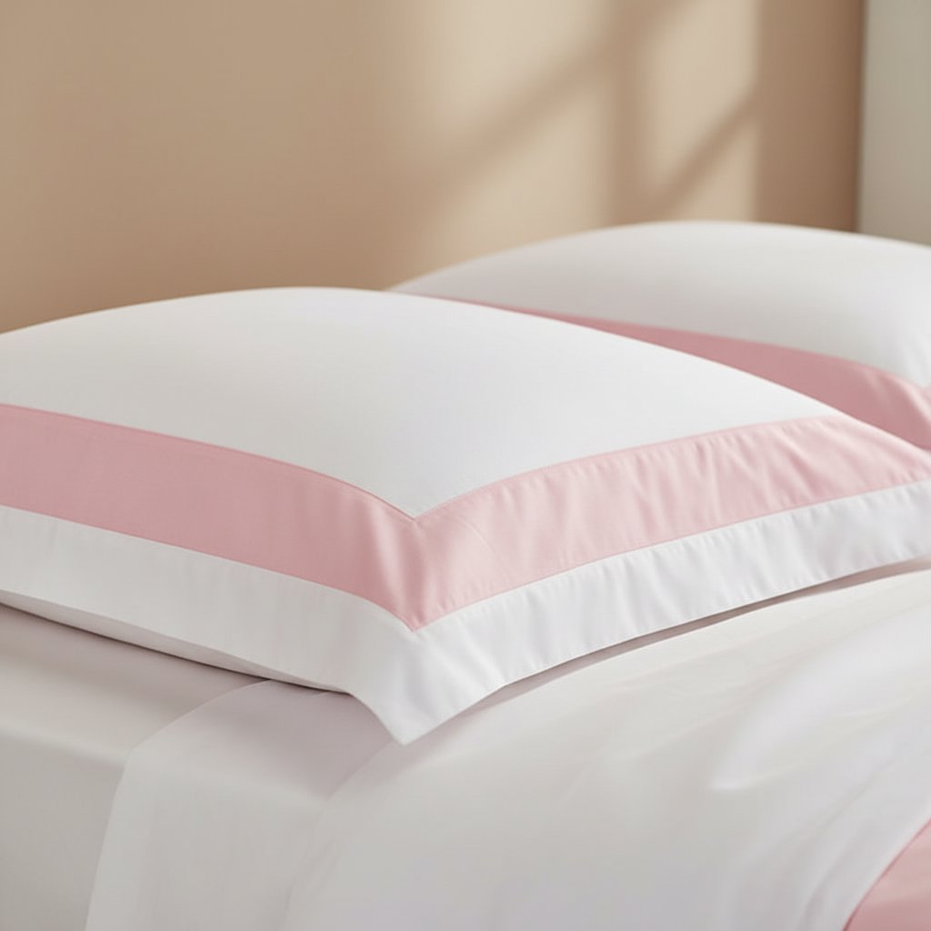 Hotel Luxe Pink Contrast Border Duvet Cover Set