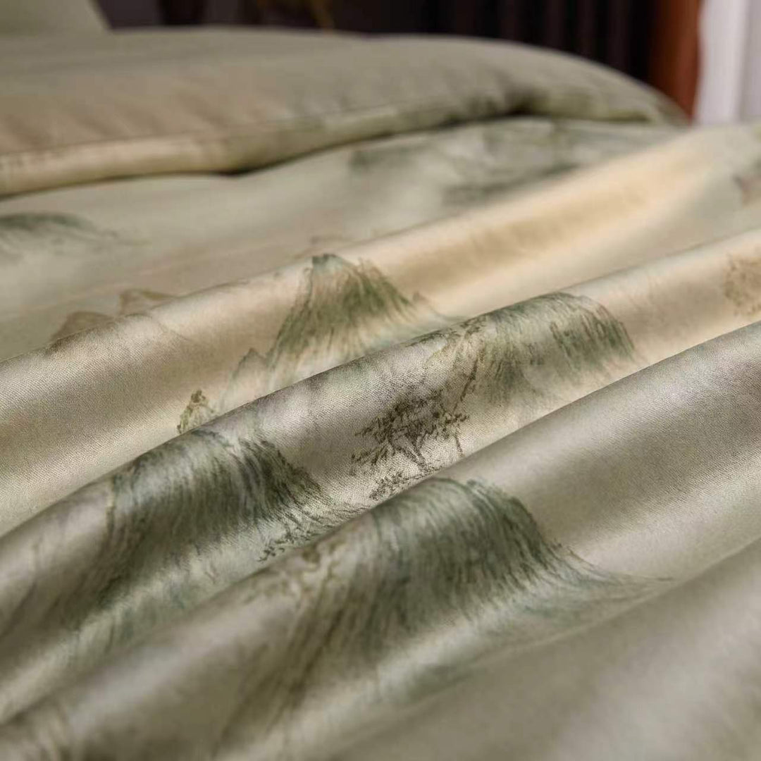 Jade Valley Duvet Cover Set (Egyptian Cotton, 600 TC)