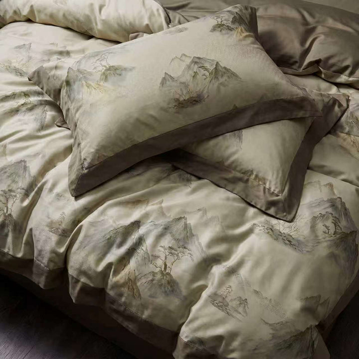 Jade Valley Duvet Cover Set (Egyptian Cotton, 600 TC)