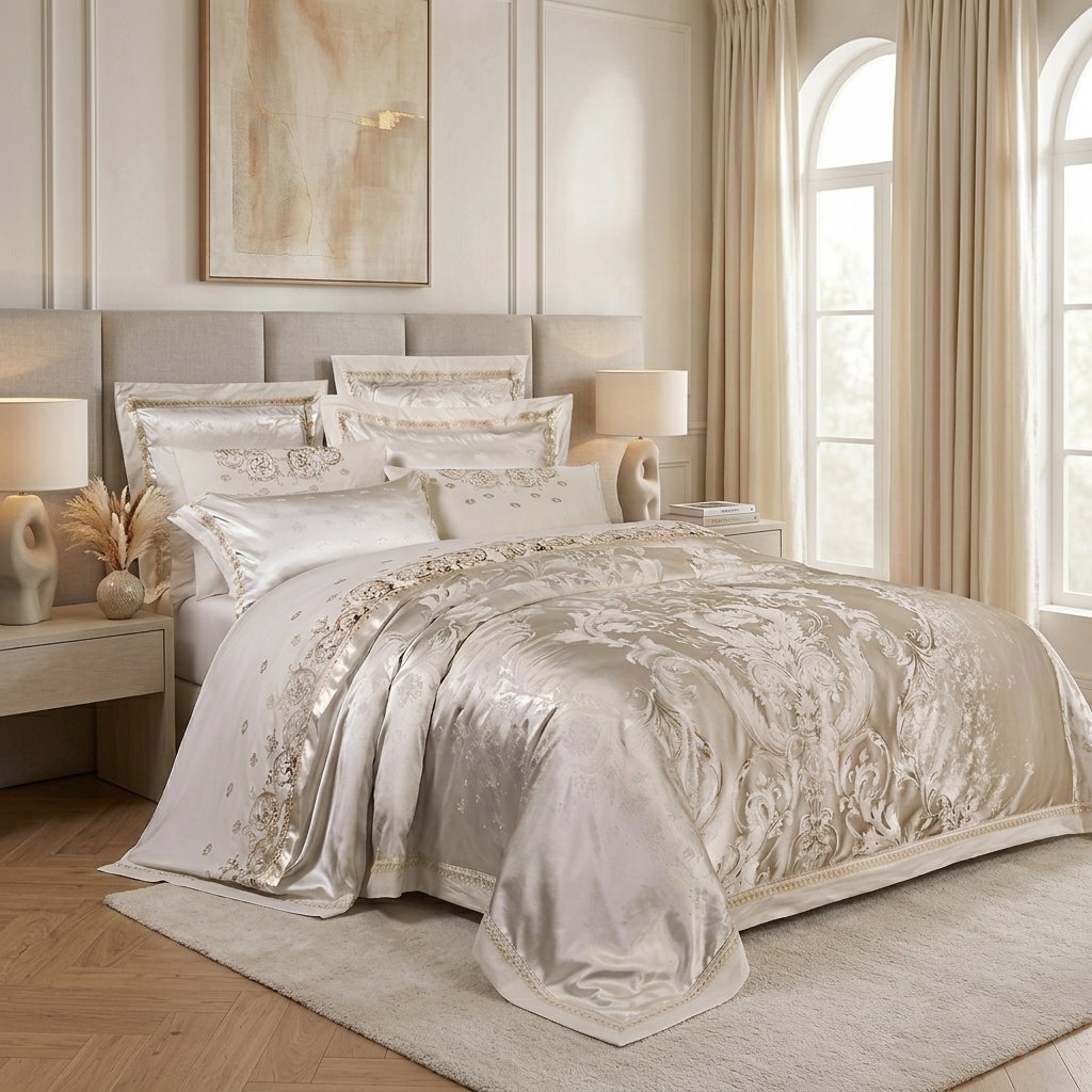 Laroux Luxury Jacquard Duvet Cover Set