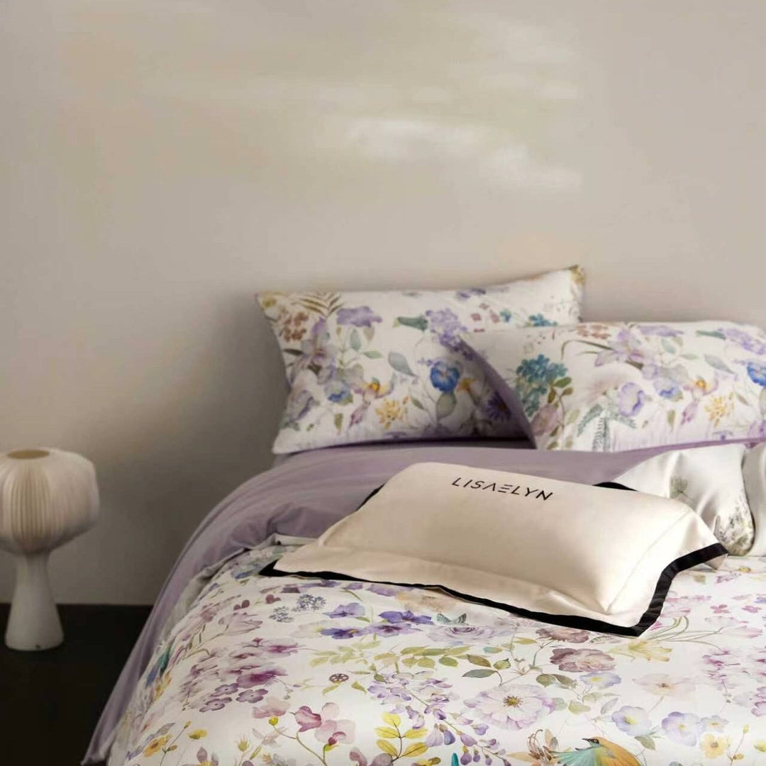 Lavender Bloom Duvet Cover Set (Egyptian Cotton, 600 TC)