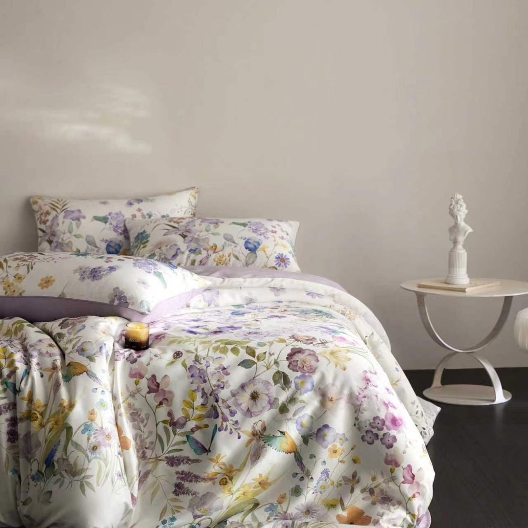 Lavender Bloom Duvet Cover Set (Egyptian Cotton, 600 TC)