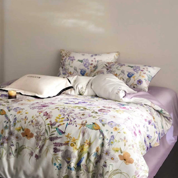 Lavender Bloom Duvet Cover Set (Egyptian Cotton, 600 TC)