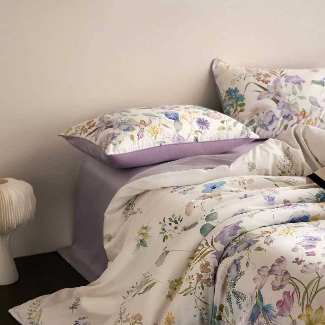 Lavender Bloom Duvet Cover Set (Egyptian Cotton, 600 TC)