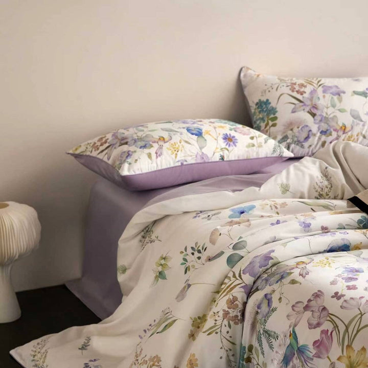Lavender Bloom Duvet Cover Set (Egyptian Cotton, 600 TC)