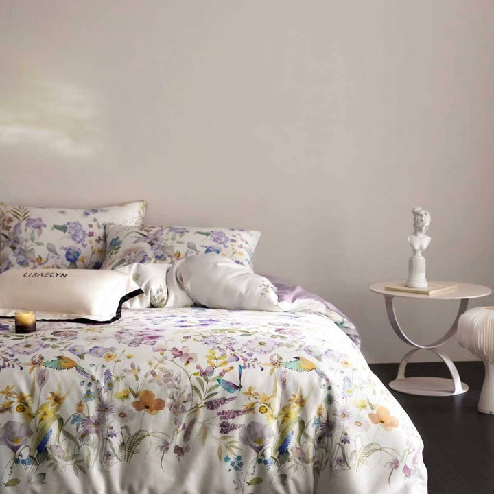 Lavender Bloom Duvet Cover Set (Egyptian Cotton, 600 TC)