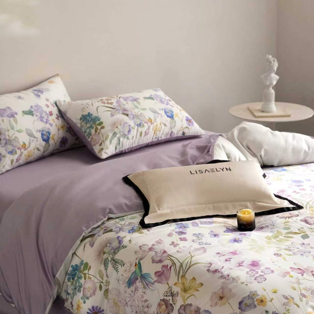 Lavender Bloom Duvet Cover Set (Egyptian Cotton, 600 TC)