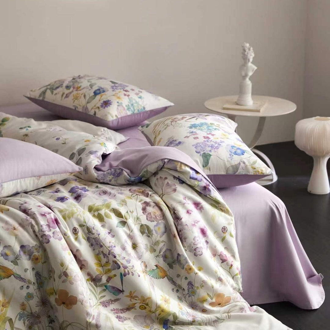 Lavender Bloom Duvet Cover Set (Egyptian Cotton, 600 TC)
