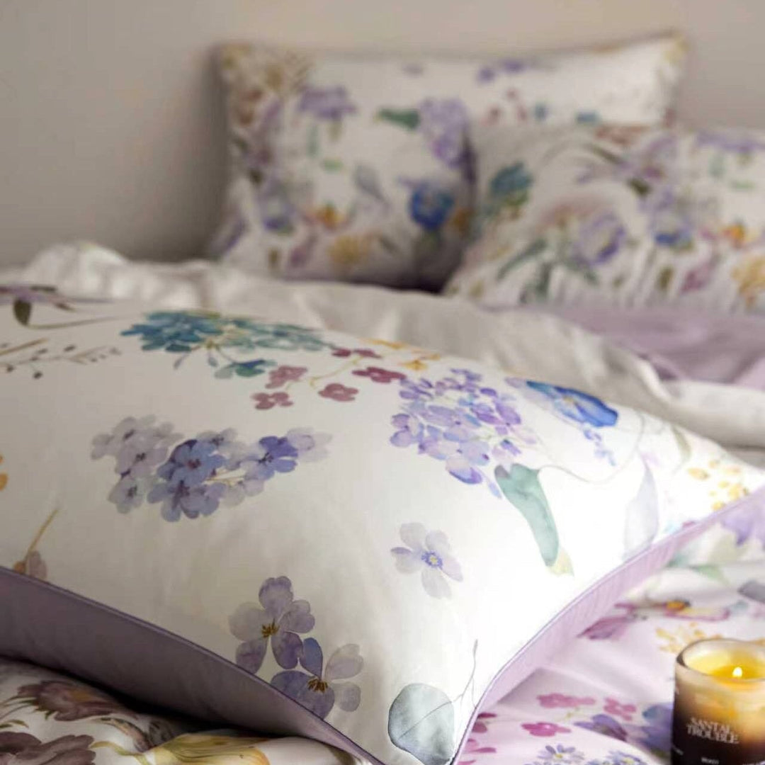 Lavender Bloom Duvet Cover Set (Egyptian Cotton, 600 TC)