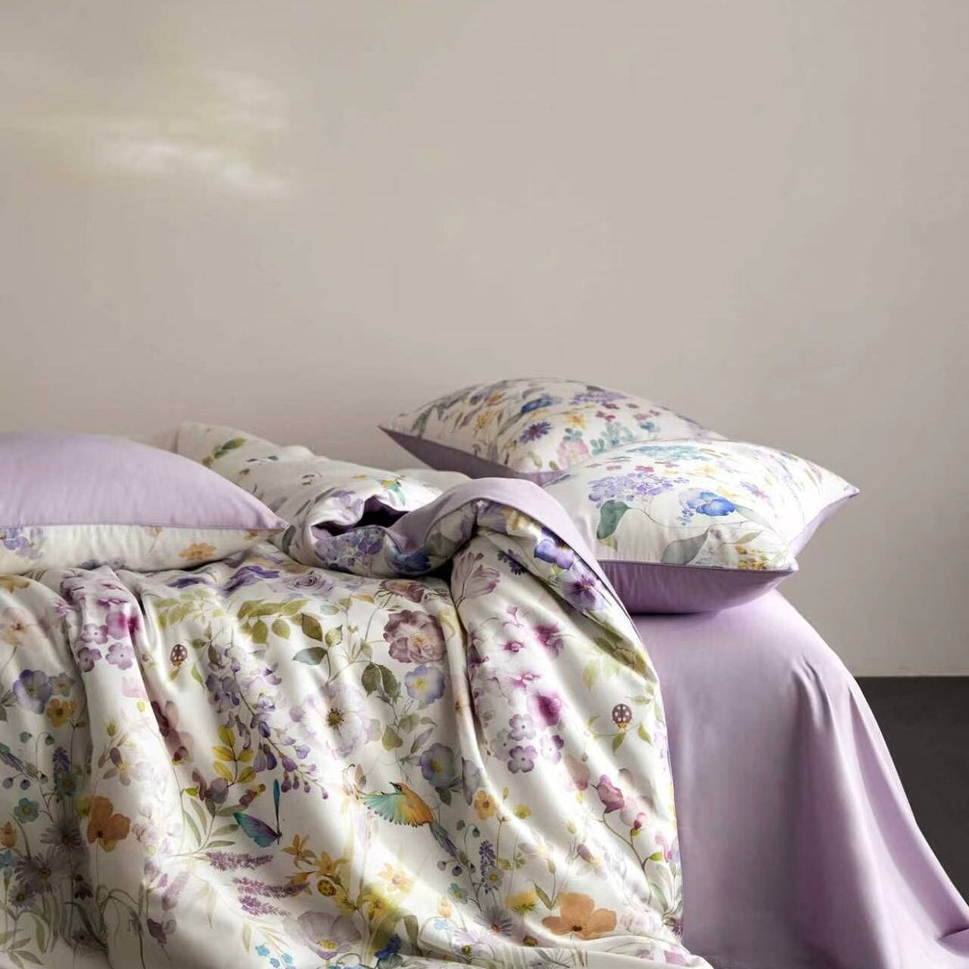 Lavender Bloom Duvet Cover Set (Egyptian Cotton, 600 TC)