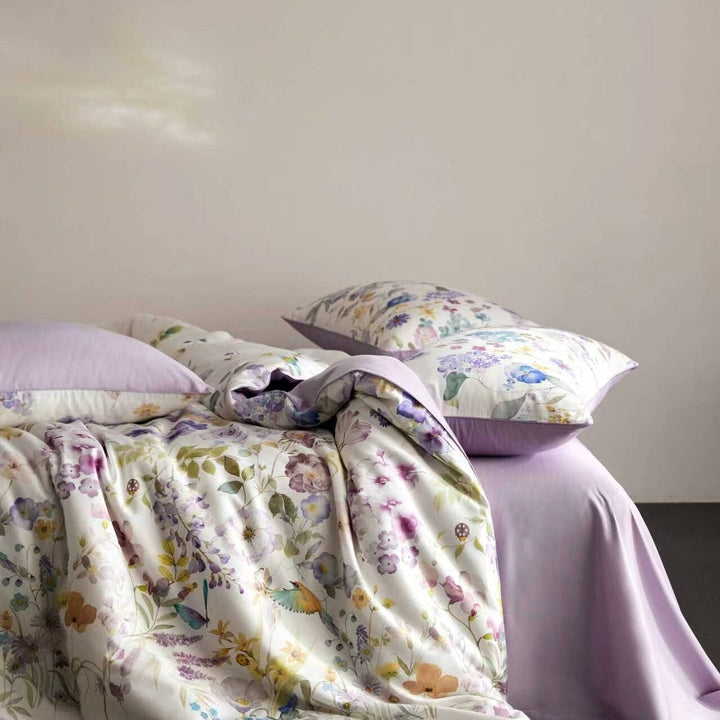 Lavender Bloom Duvet Cover Set (Egyptian Cotton, 600 TC)