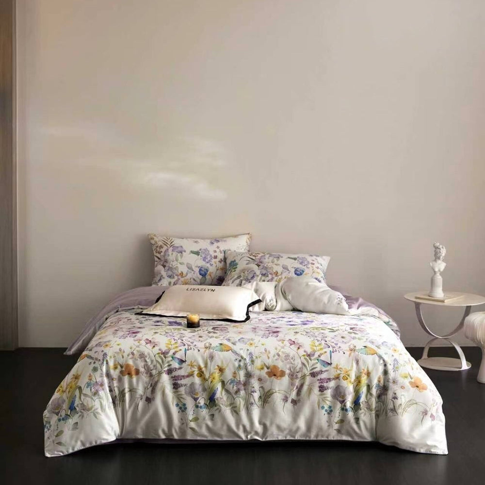 Lavender Bloom Duvet Cover Set (Egyptian Cotton, 600 TC)