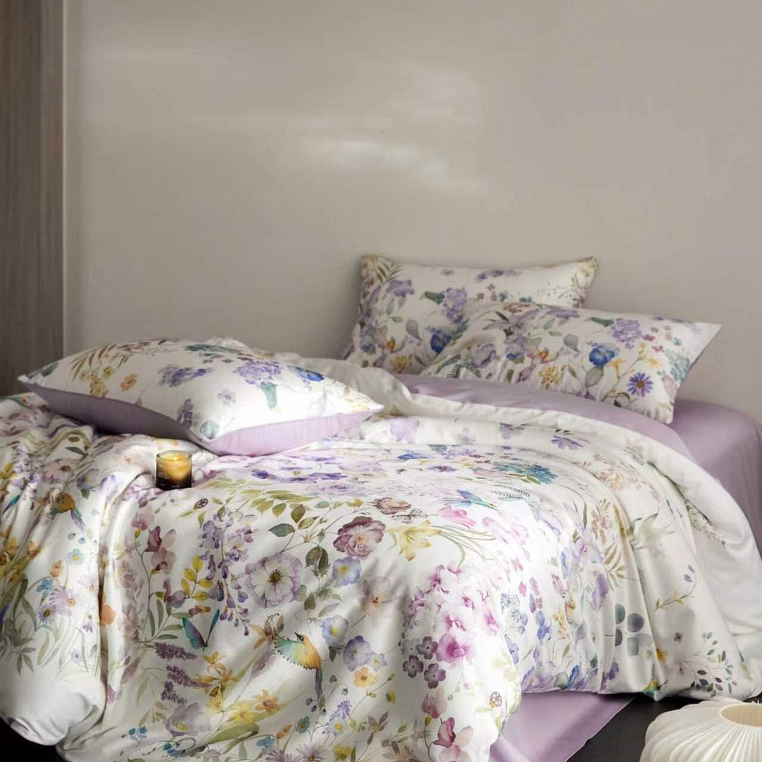 Lavender Bloom Duvet Cover Set (Egyptian Cotton, 600 TC)