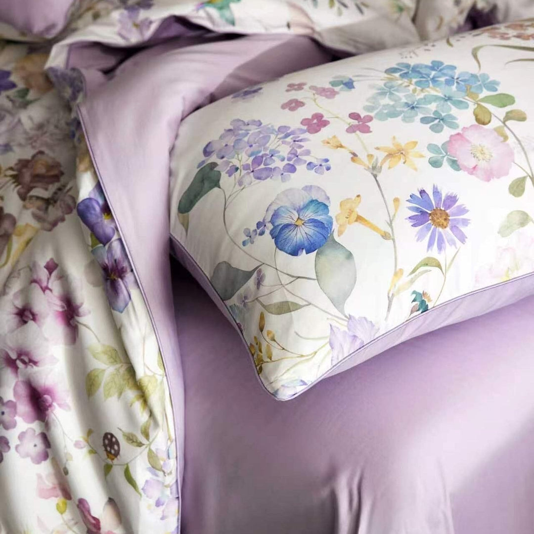 Lavender Bloom Duvet Cover Set (Egyptian Cotton, 600 TC)