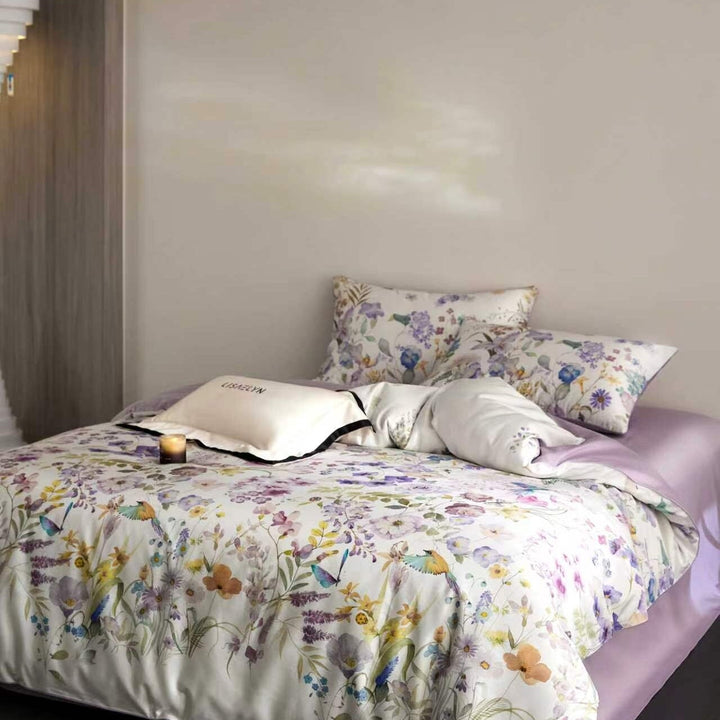 Lavender Bloom Duvet Cover Set (Egyptian Cotton, 600 TC)