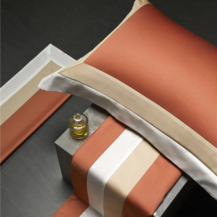 Linear Orange Duvet Cover Set