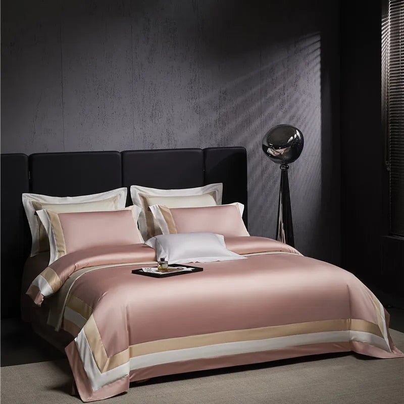Linear Pink Duvet Cover Set Luxury Designer Bedding Set – Roomie Design