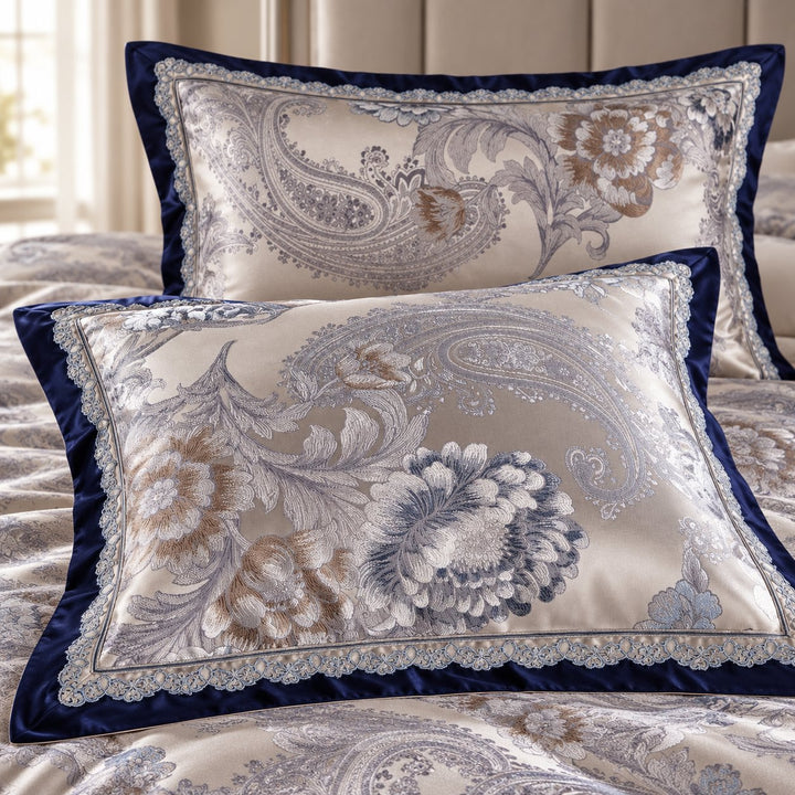 Majestic Blue Cotton Satin Pillowcases (Set of 2) – 1000 TC