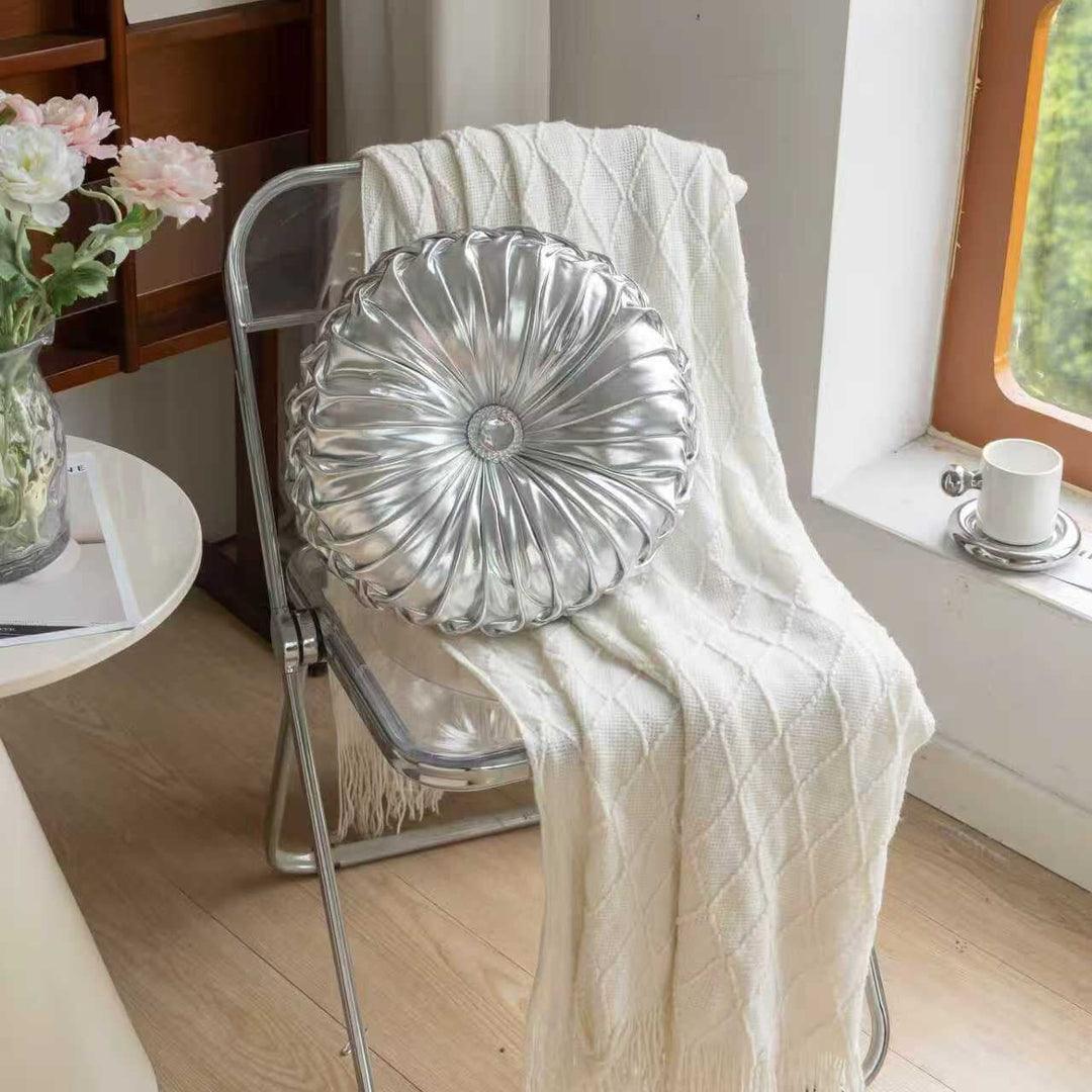Metallic Circular Scatter Cushion With Filling