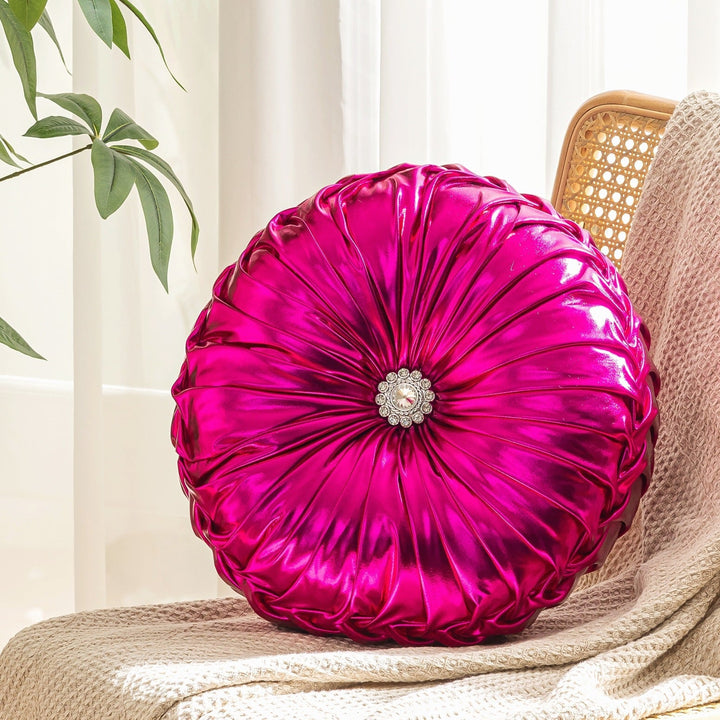 Metallic Circular Scatter Cushion With Filling