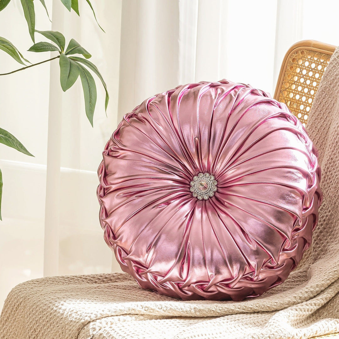 Metallic Circular Scatter Cushion With Filling