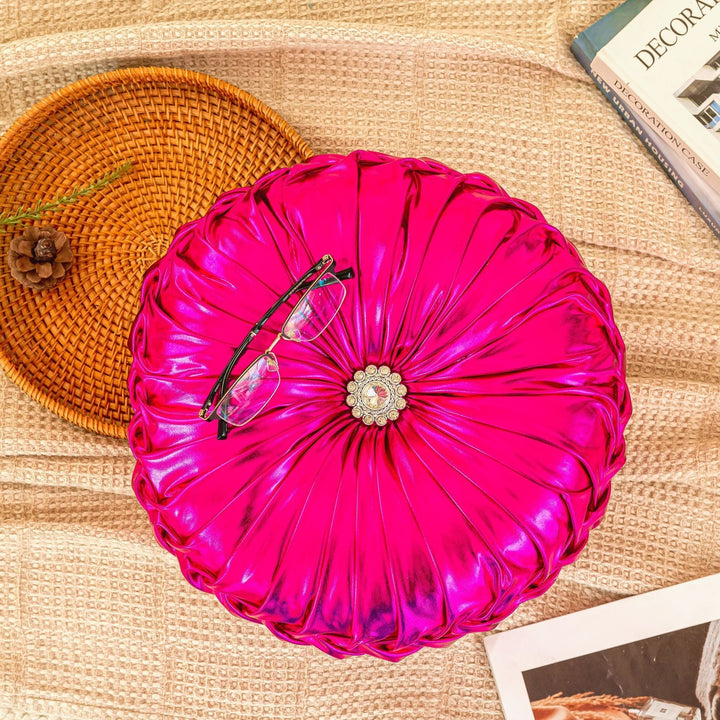 Metallic Circular Scatter Cushion With Filling
