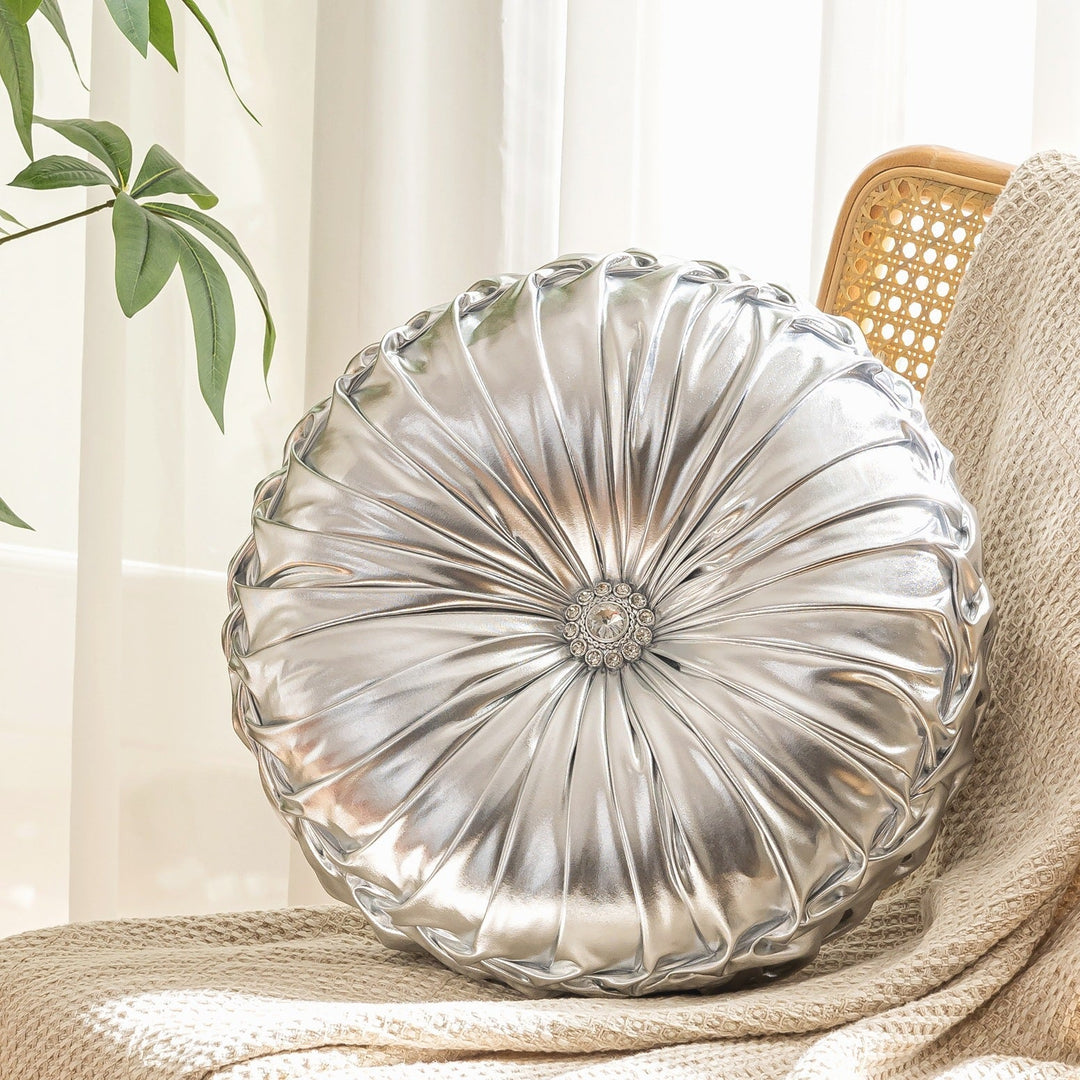 Metallic Circular Scatter Cushion With Filling