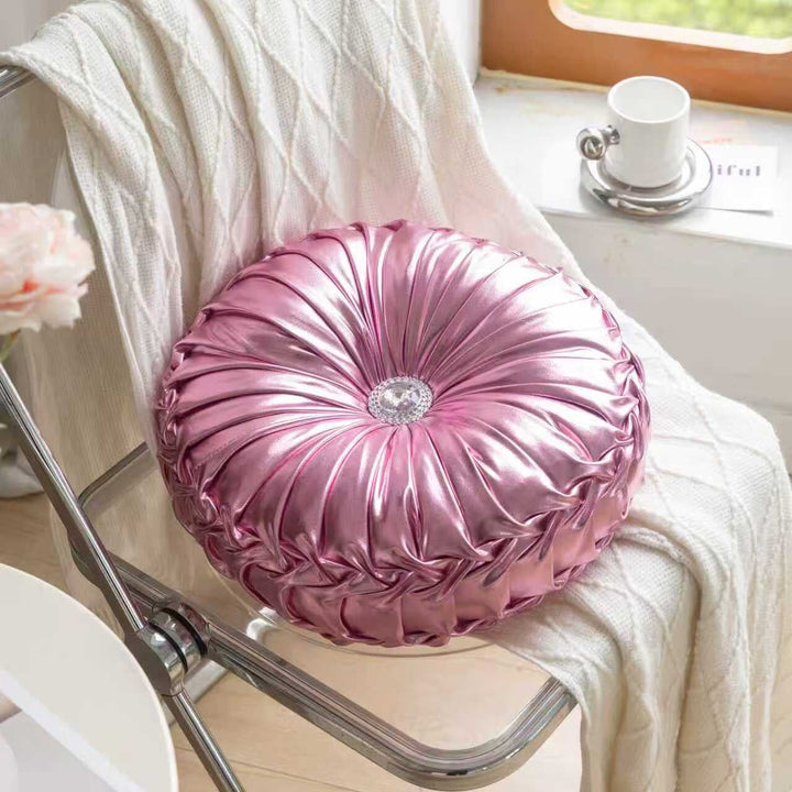 Metallic Circular Scatter Cushion With Filling