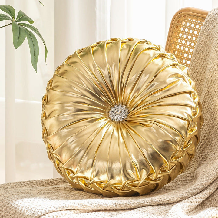 Metallic Circular Scatter Cushion With Filling