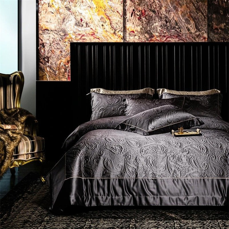 Noir Paisley Duvet Cover Set