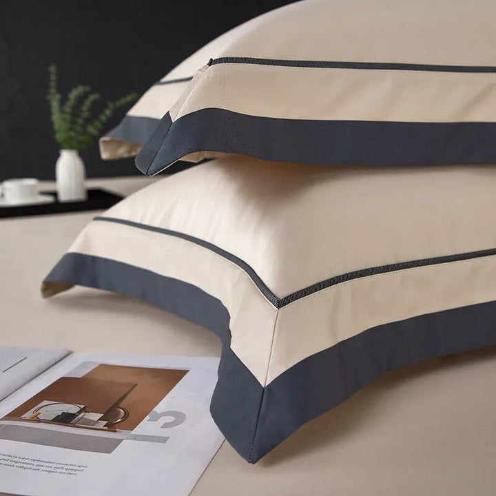 One-Line 1000 TC Camel Beige Duvet Cover Set