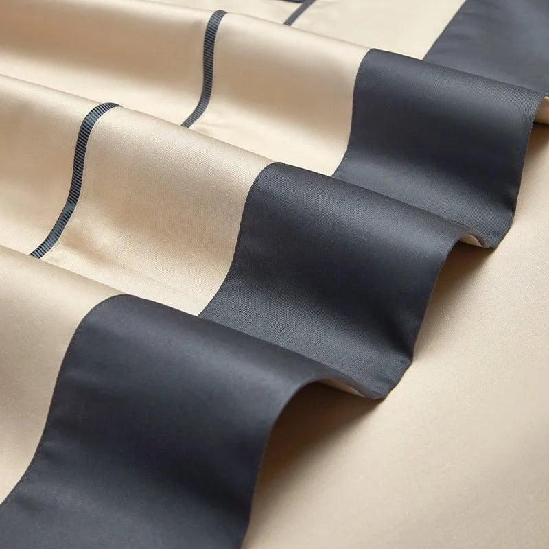 One-Line 1000 TC Camel Beige Duvet Cover Set