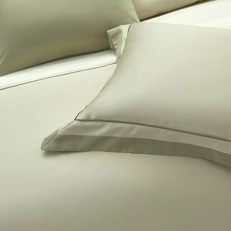One-Line 1000 TC Sage Green Duvet Cover Set