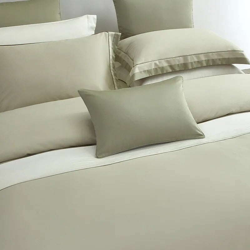 One-Line 1000 TC Sage Green Duvet Cover Set
