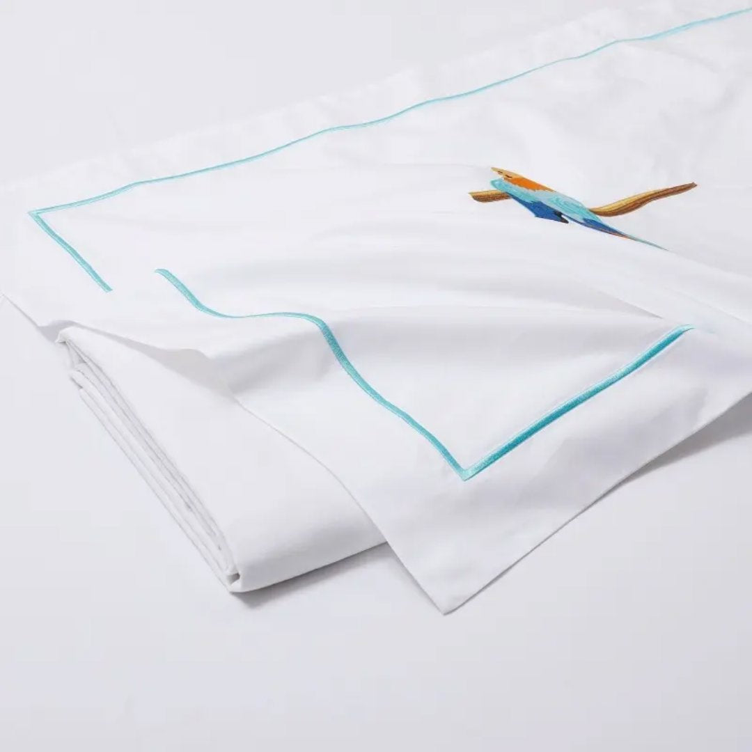 Paradise Parrot Embroidered Duvet Cover Set