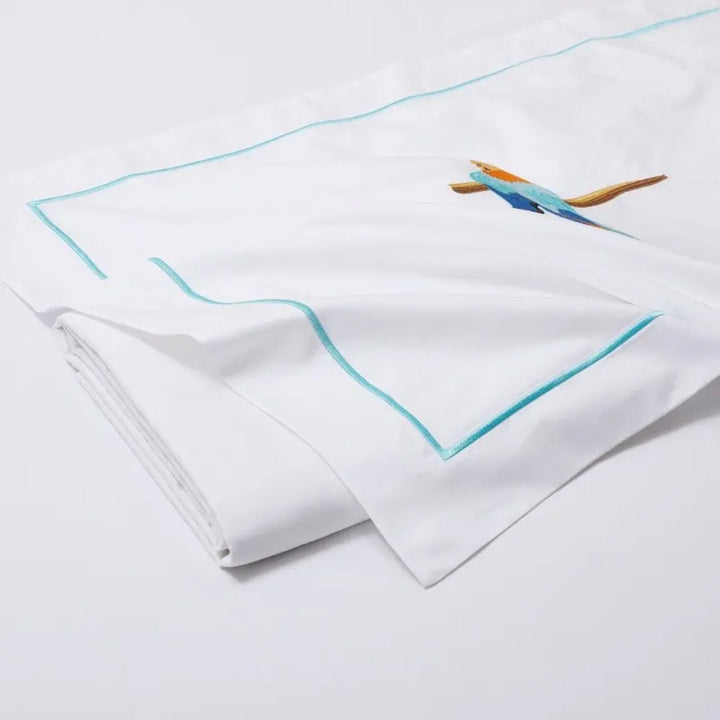 Paradise Parrot Embroidered Duvet Cover Set