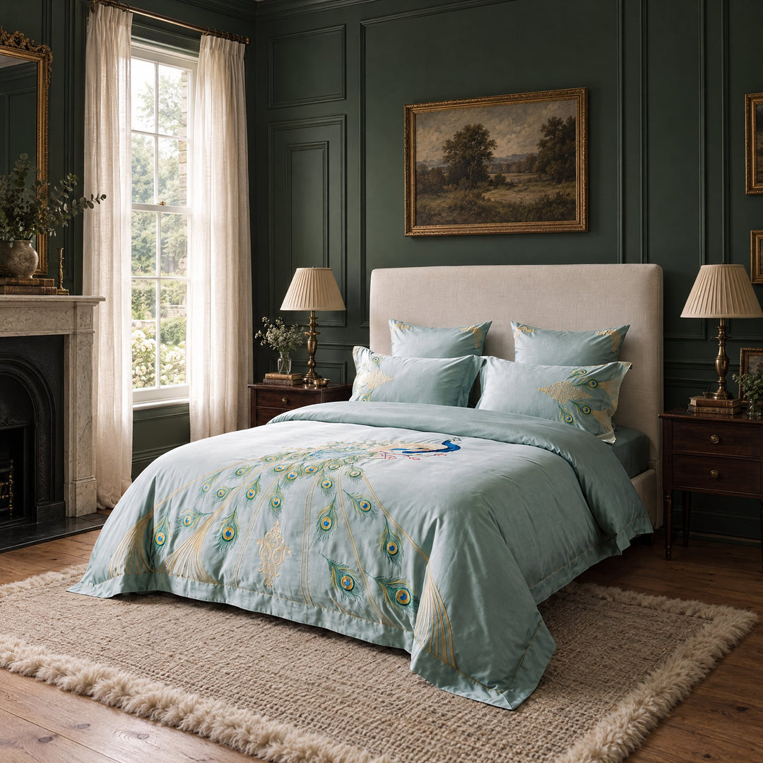 Peacock Duvet Cover Set (Egyptian Cotton, 600 TC)