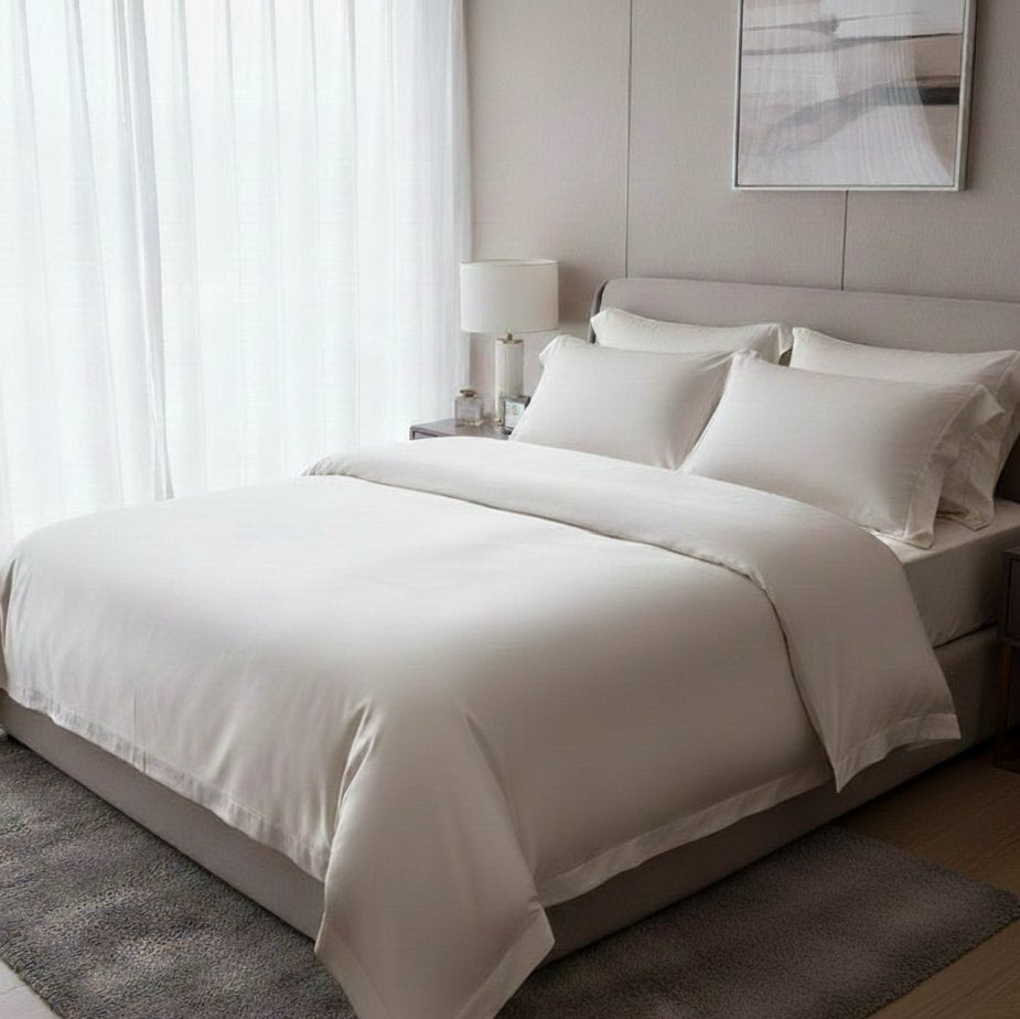 Pearl White Pure 25 Momme Mulberry Silk Bedding Set