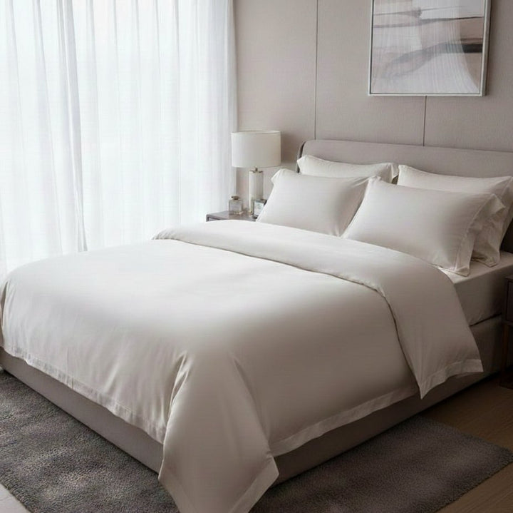 Pearl White Pure 25 Momme Mulberry Silk Bedding Set