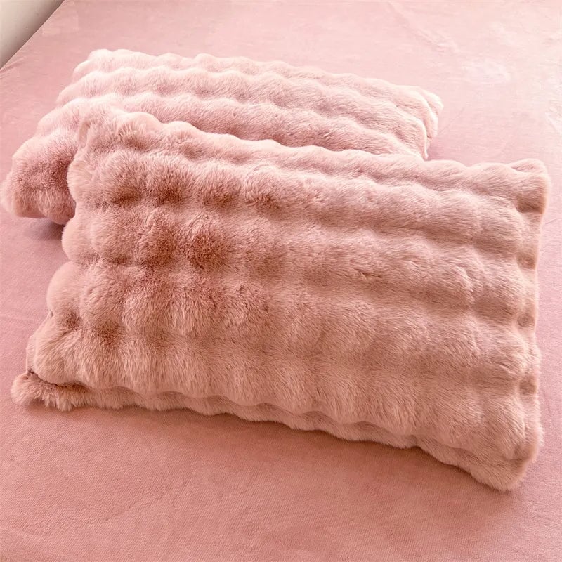 Rabbit Faux-Fur Pillow Covers