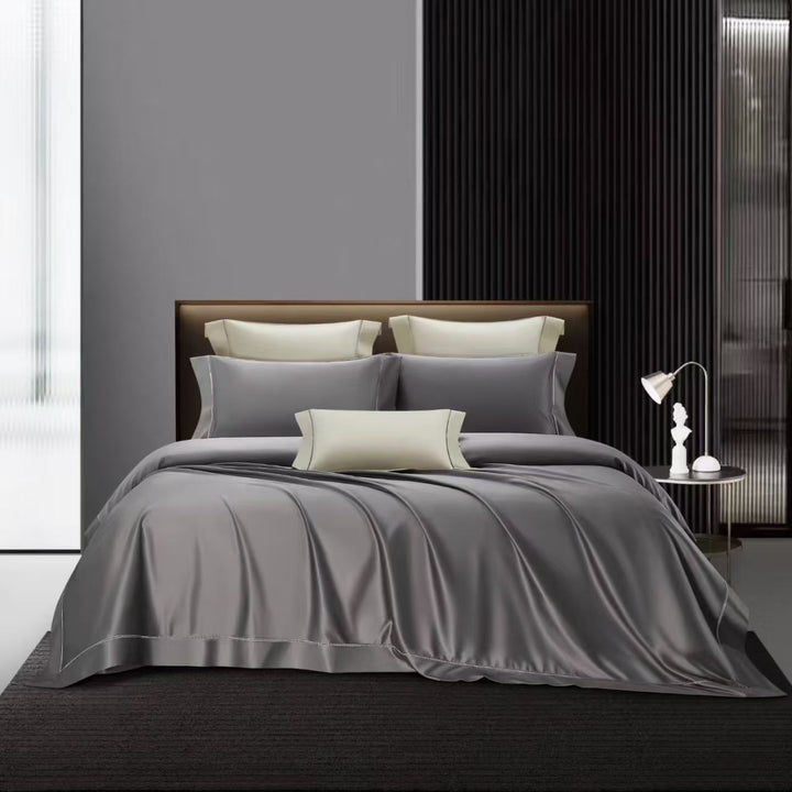 Linnea Charcoal 1200 TC Duvet Cover Set - lifestyle bedroom