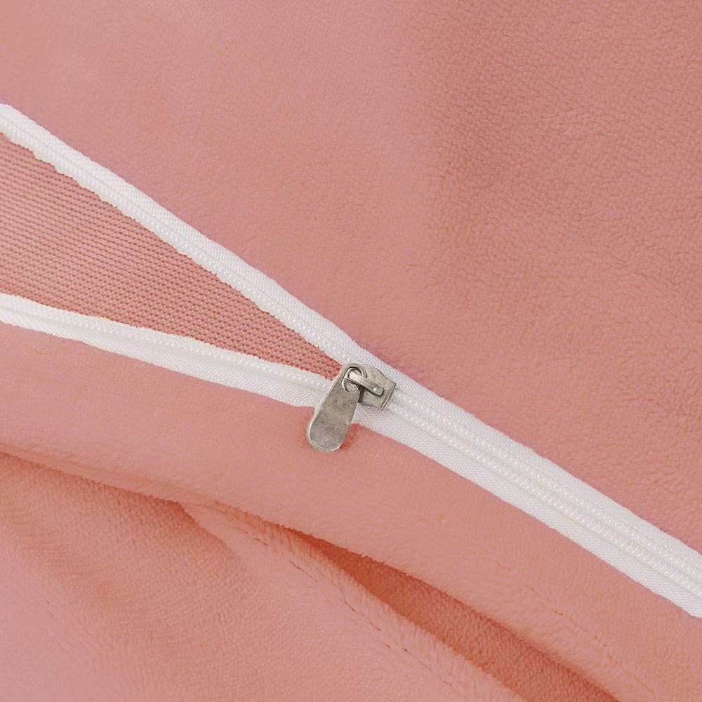 Fluffy Ribbed Pink Bedding Set