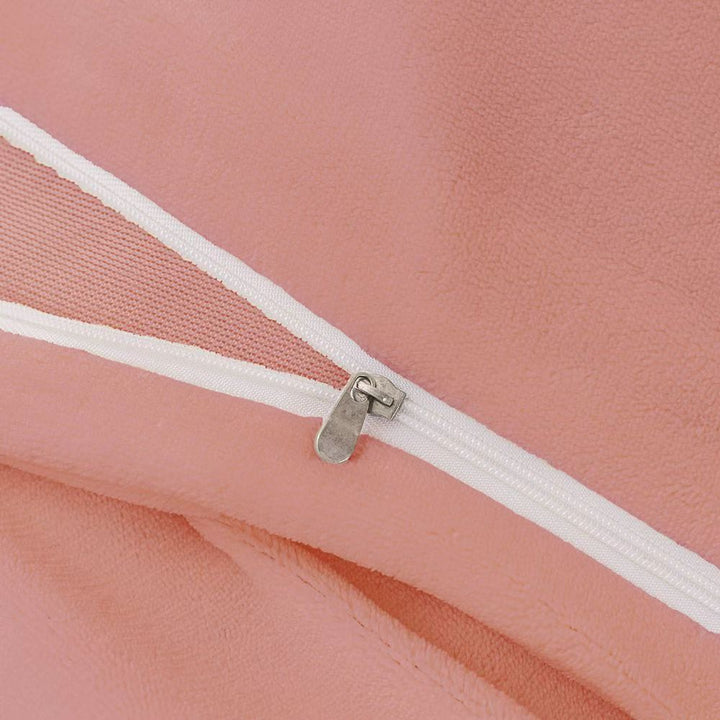 Fluffy Ribbed Pink Bedding Set