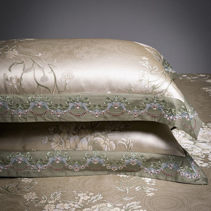 Rose Brocade Duvet Cover Set